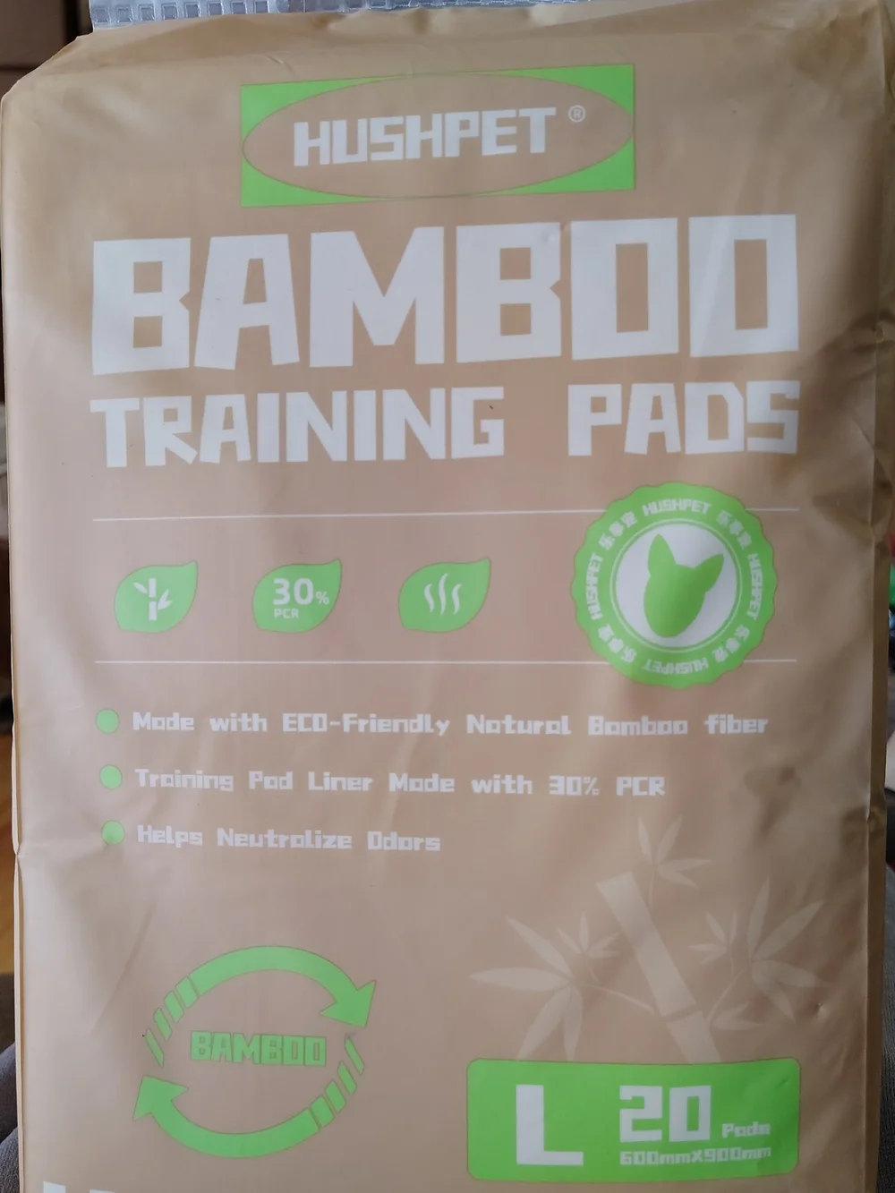 Bamboo Training Pads - Large, Brown